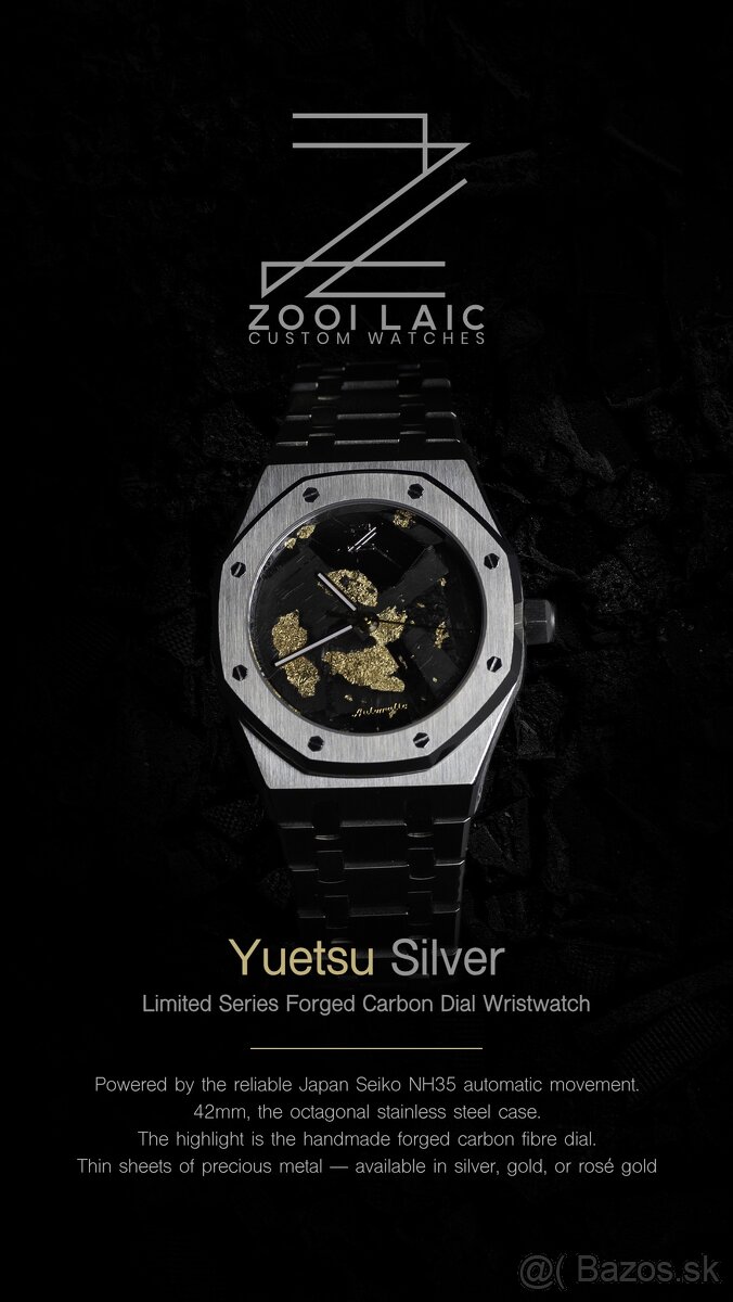 Automatické hodinky - jedinečné s karbonovým číselníkom - 2