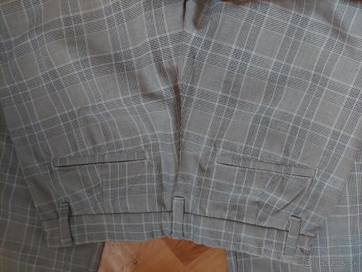 Šedé káro nohavice - 2