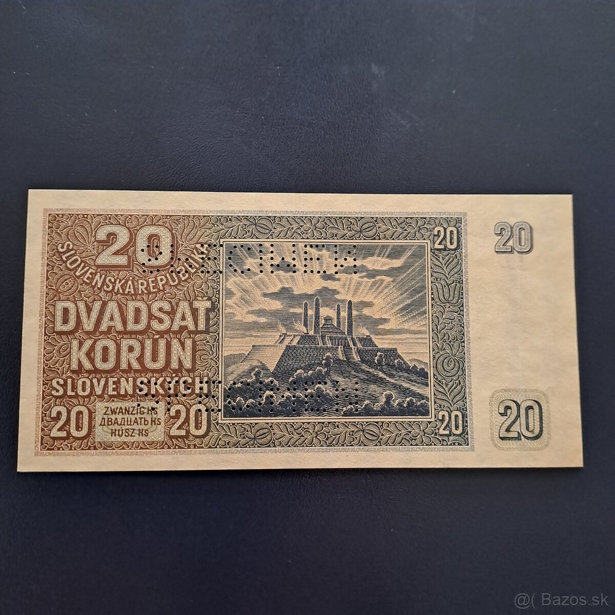 BANKOVY VZOR 20ks 1939 bankovka - 2