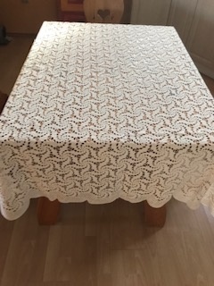 Retro obrus- háčkovaný a tkaný - 2