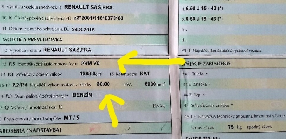 predám MOTOR K4M Renault 1.6 2014 kód motora K4MV8 predám M - 2