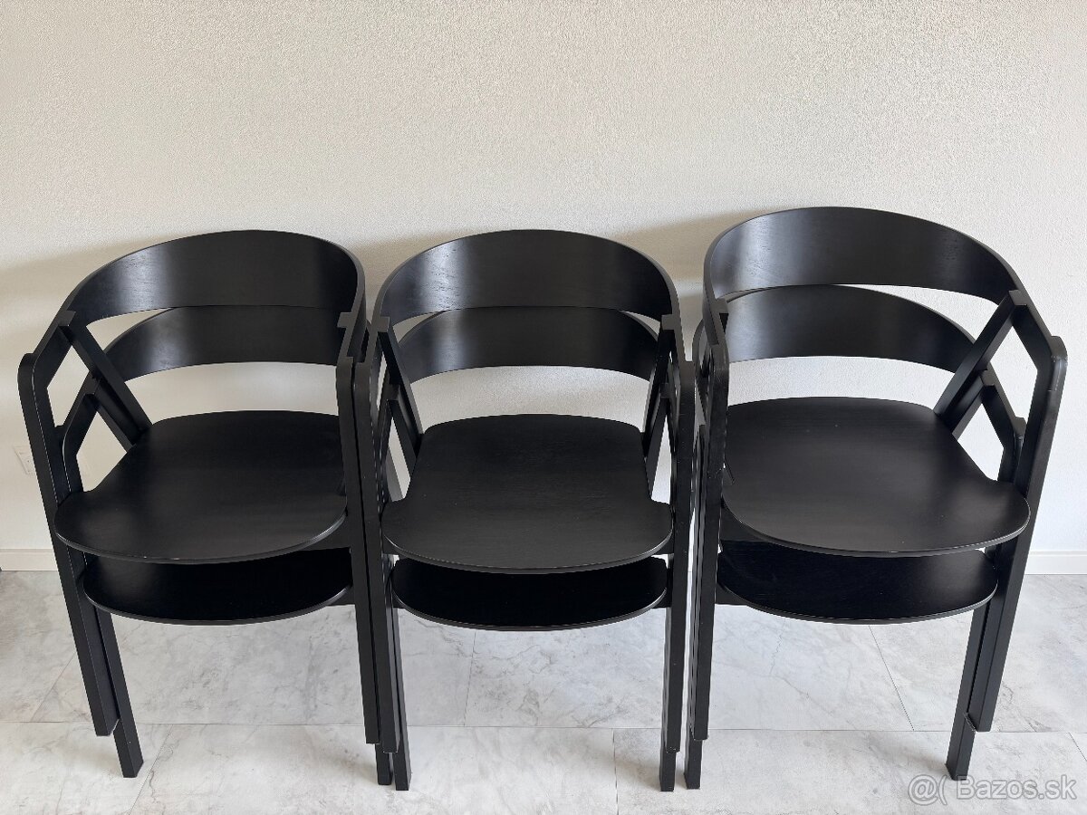 dublino NELL BLACK bukové drevené stoličky 6 ks - 2