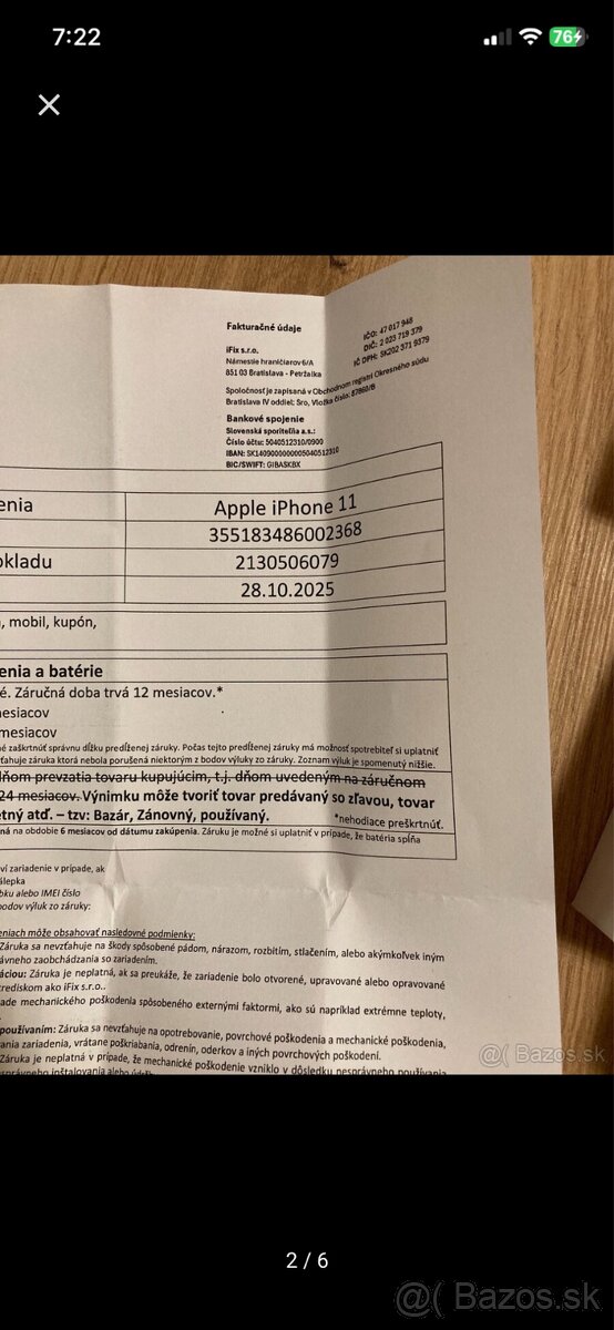 Apple iPhone 11 256GB black, 1 rok záruka(28.10.26) - 2
