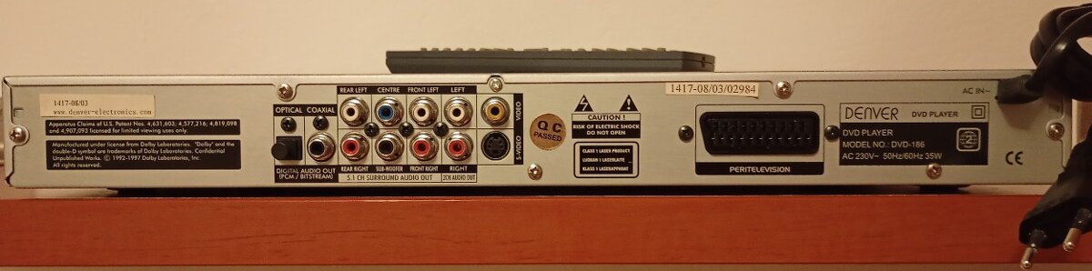 Predám DVD prehravač DENVER DVD 186 - 2