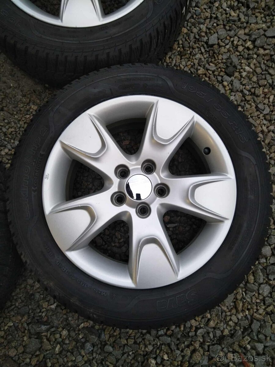 Alu 5 x 100 15" + zimné 195/55 15 SAVA. - 2