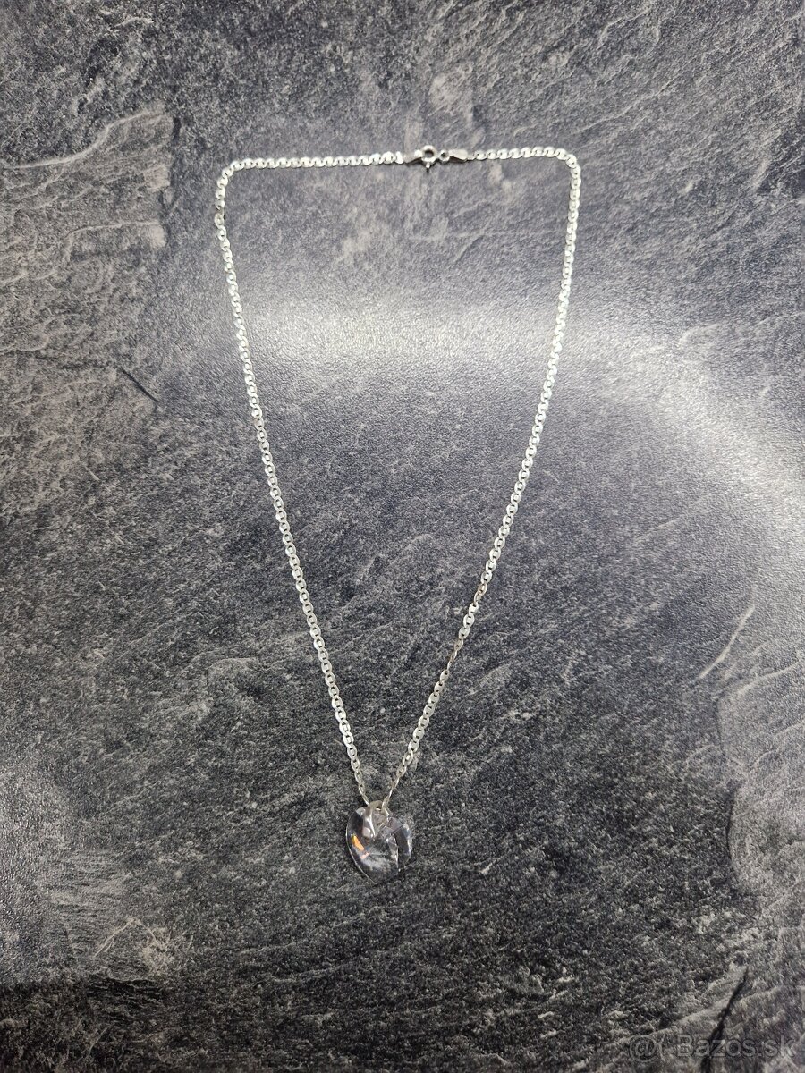 Strieborná retiazka so srdiečkom Swarovski - 2