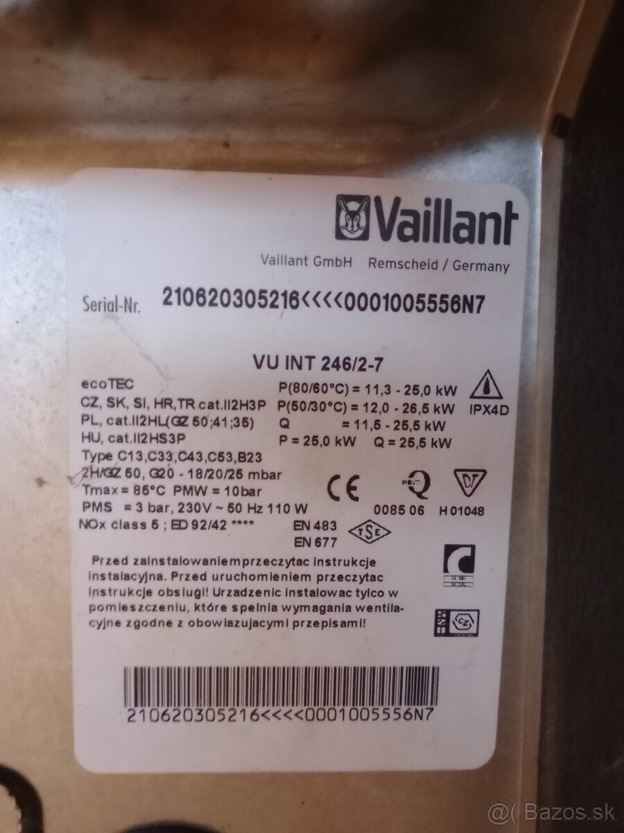 Plynový kotol Valliant.kondeznacny - 2