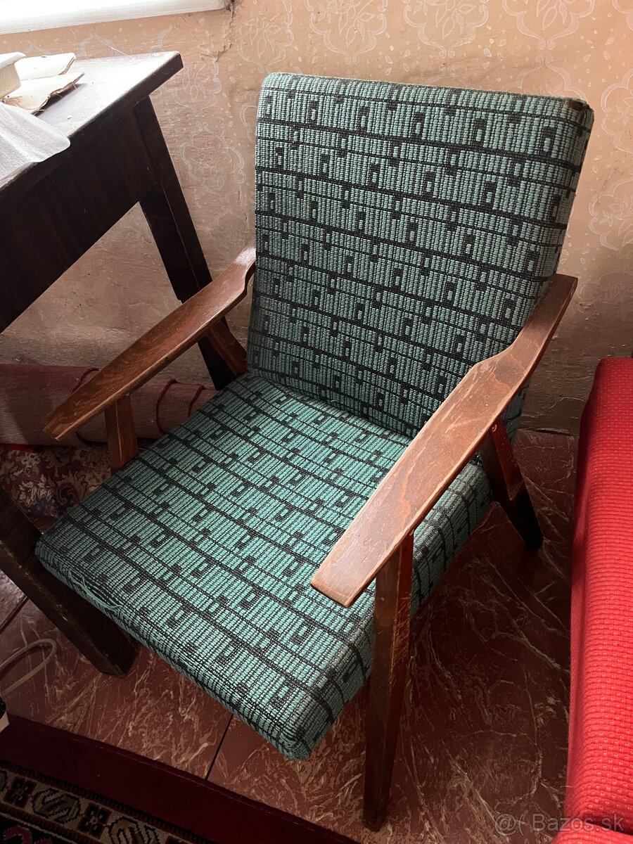 Retro calunene kreslo - 2