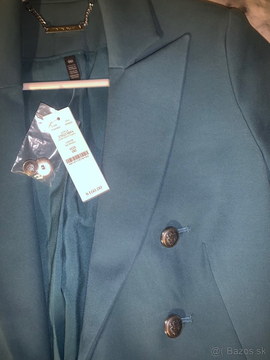 Luxusné tyrkysové sako WAYF - 2