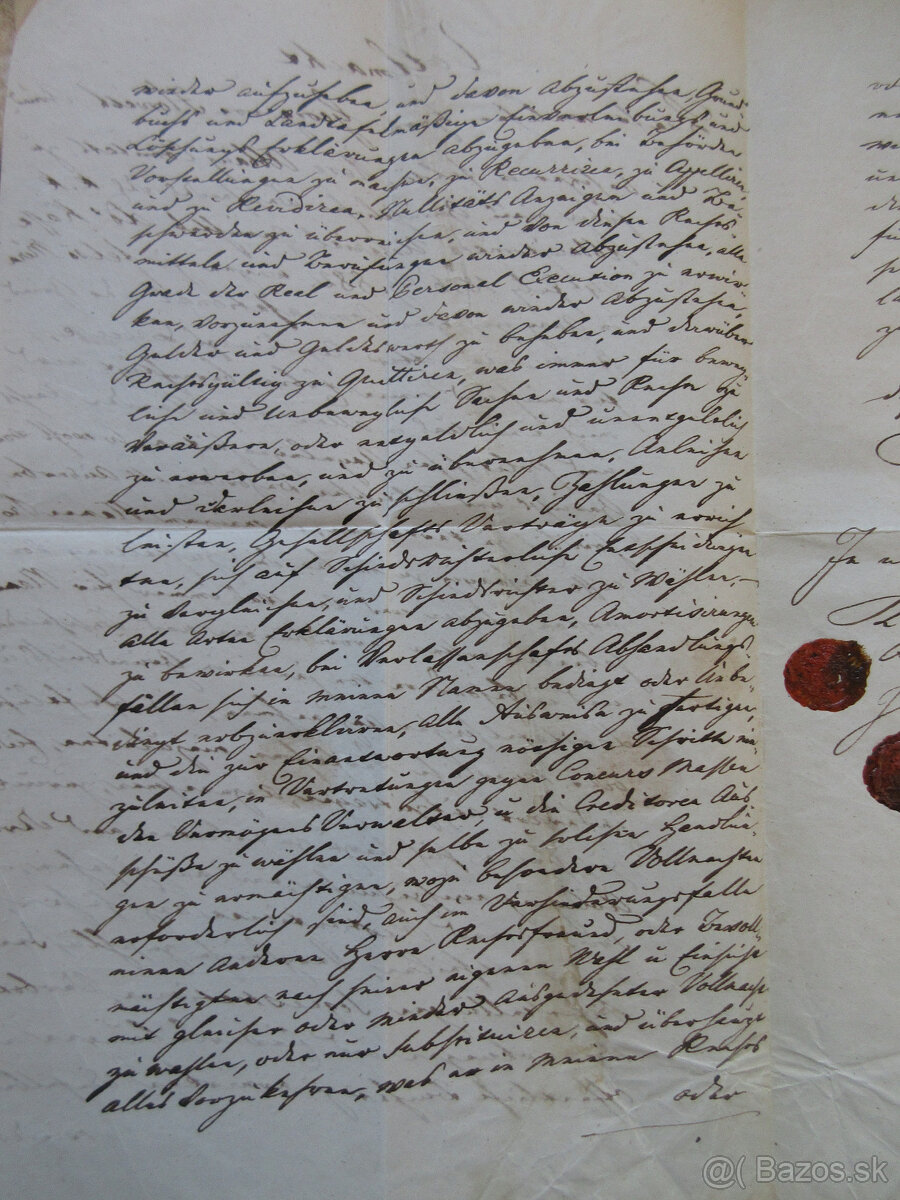 Listina Ružomberok r. 1856, voskové pečate - 2