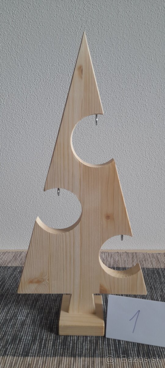 Drevené dekorácie, vianočný stromček - 2