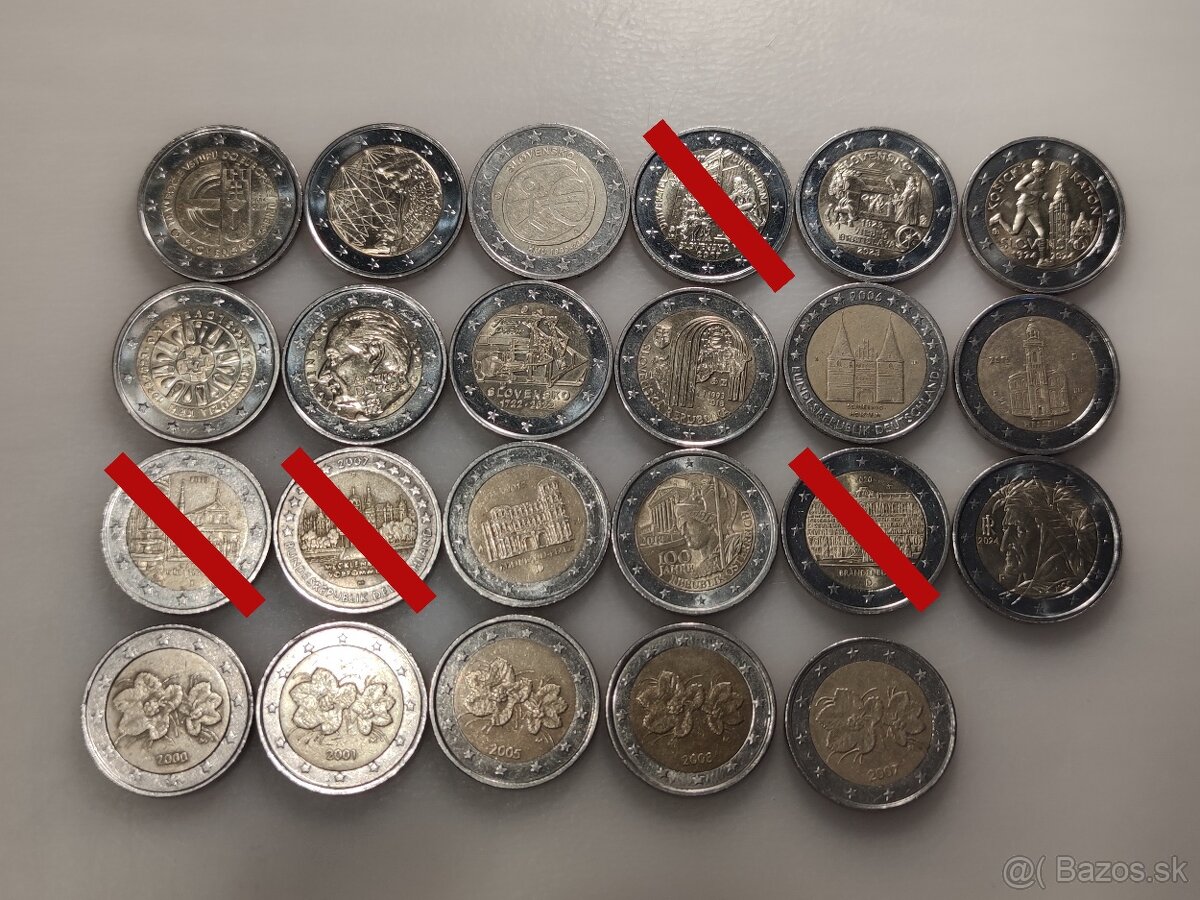 Ponúkam pamätné 2€ mince na výmenu - 2