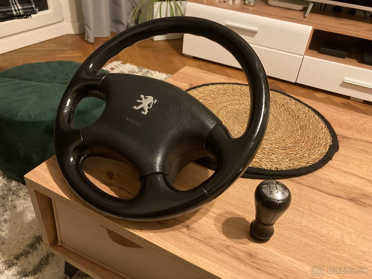 Originálny kožený volant a radiacu páku na Peugeot 306 - 2