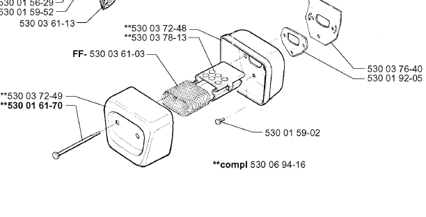 Výfuk Jonsered 2036, 2040, CS 2036, CS 2040 - 2