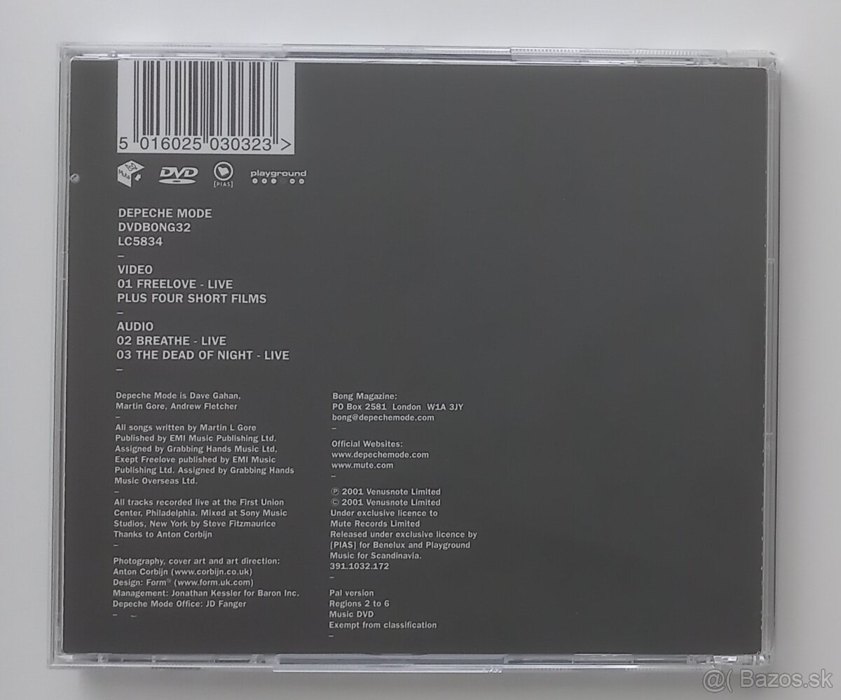 Depeche Mode Benelux DVD Freelove - 2