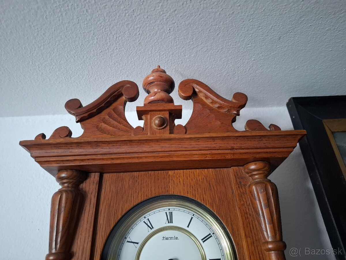 Predám funkčné nástenné hodiny Franz Hermle Germany polbicie - 2