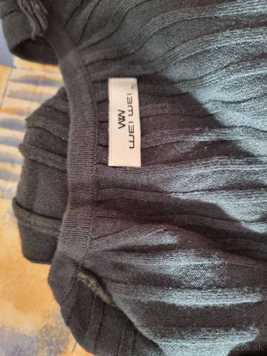 nové fľaškovozelené pletené šaty bez opasku M/L - 2