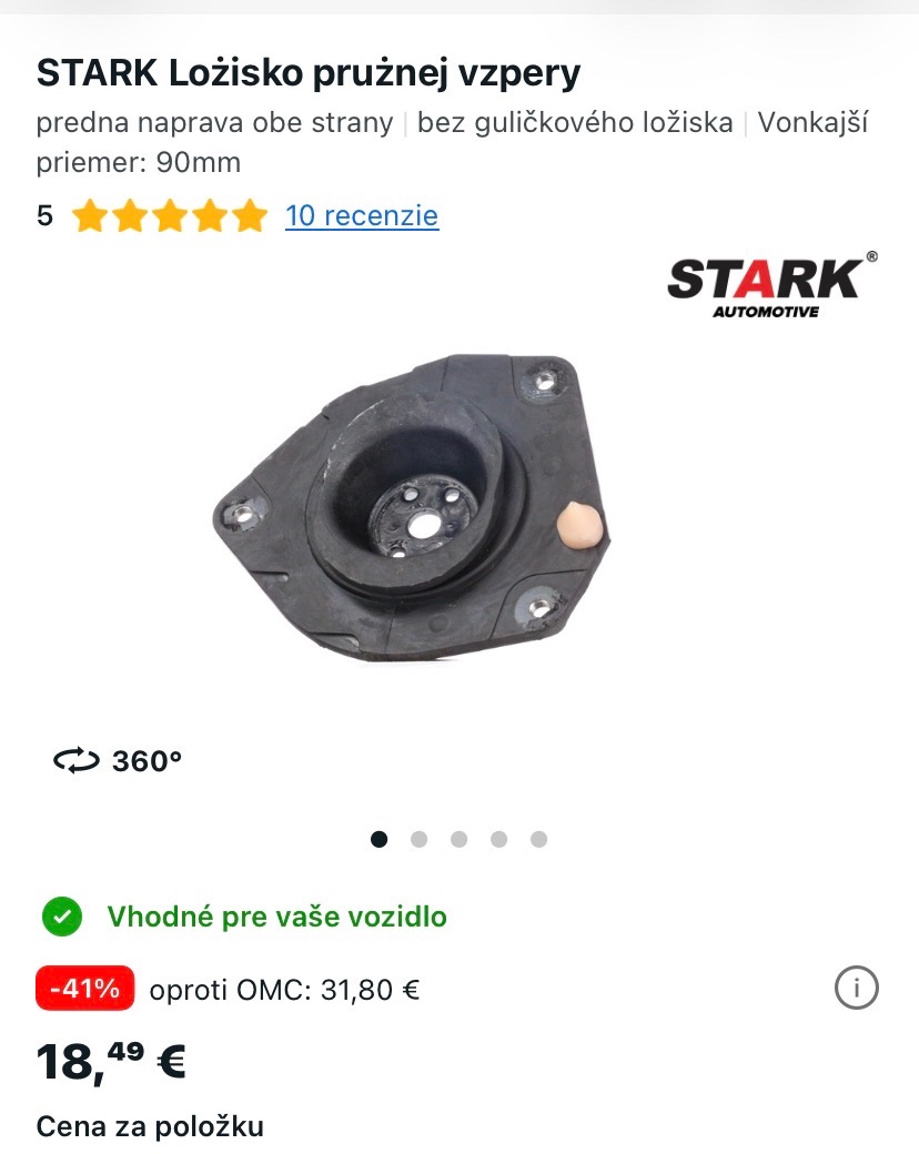 Predám predné ložiská a uloženia tlmiča - 2