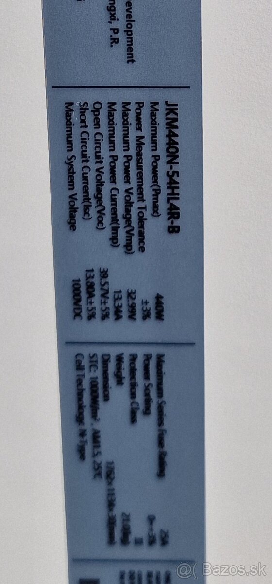 Fotovaltaicky panel Jinko JKM440N-54HL4R-B - 2