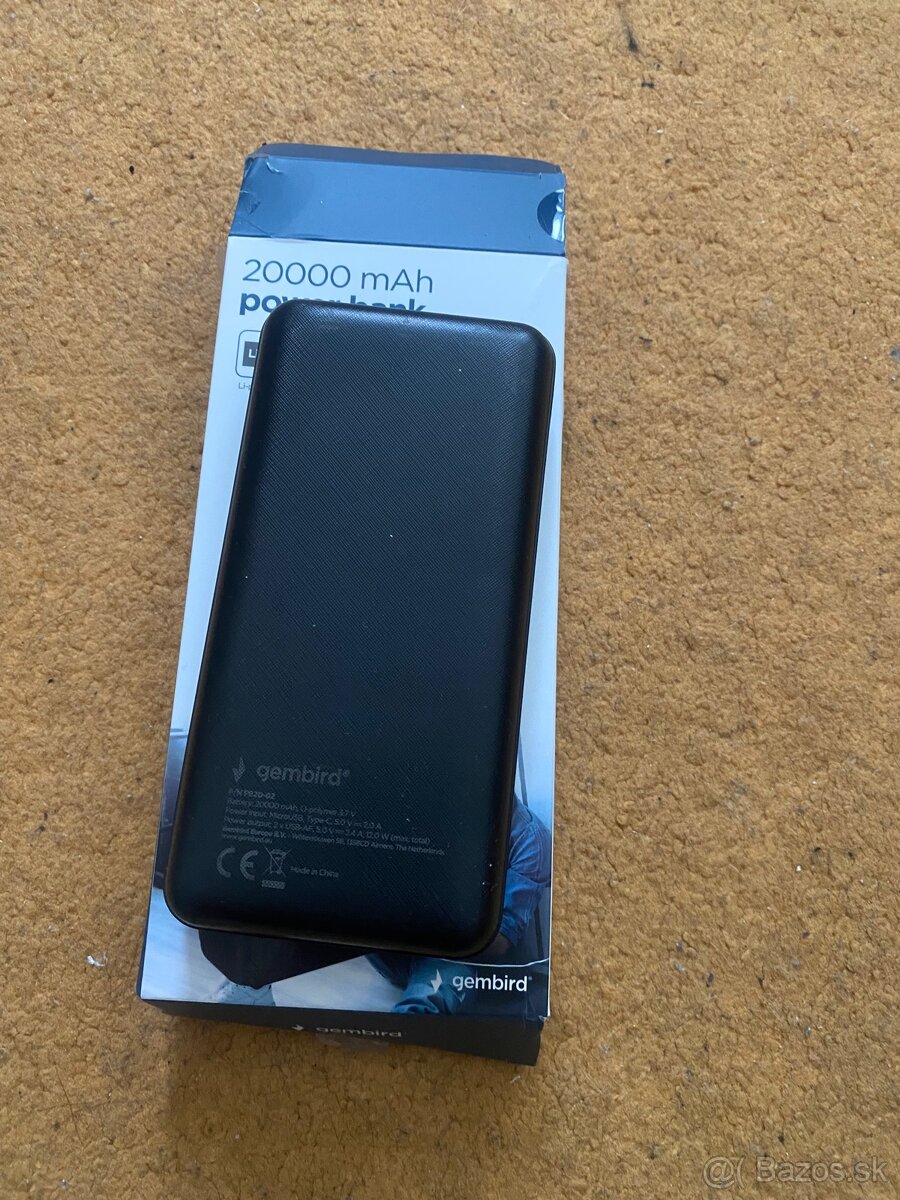Powerbanka gembird 20000mAh black - 2