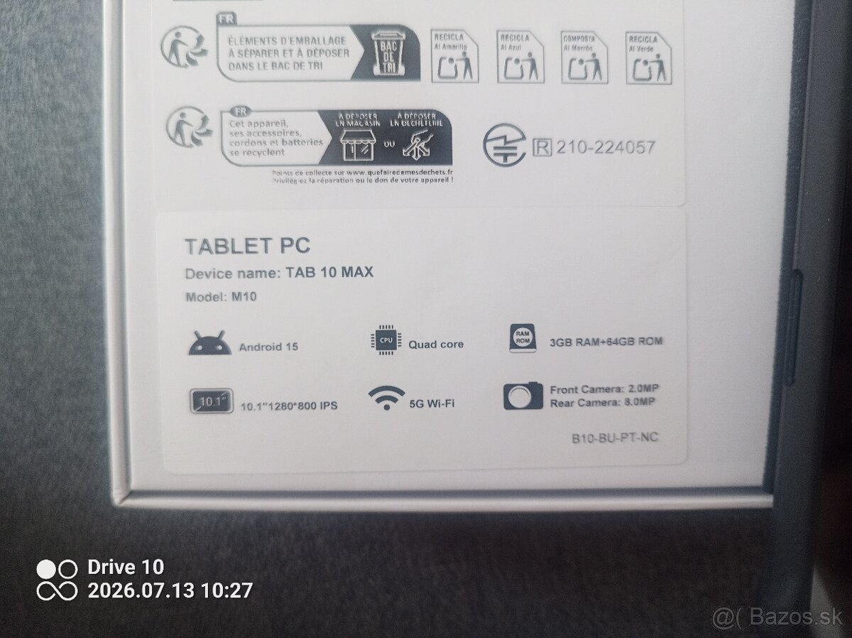 Predám tablet ako nový TAB 10 Max - 2