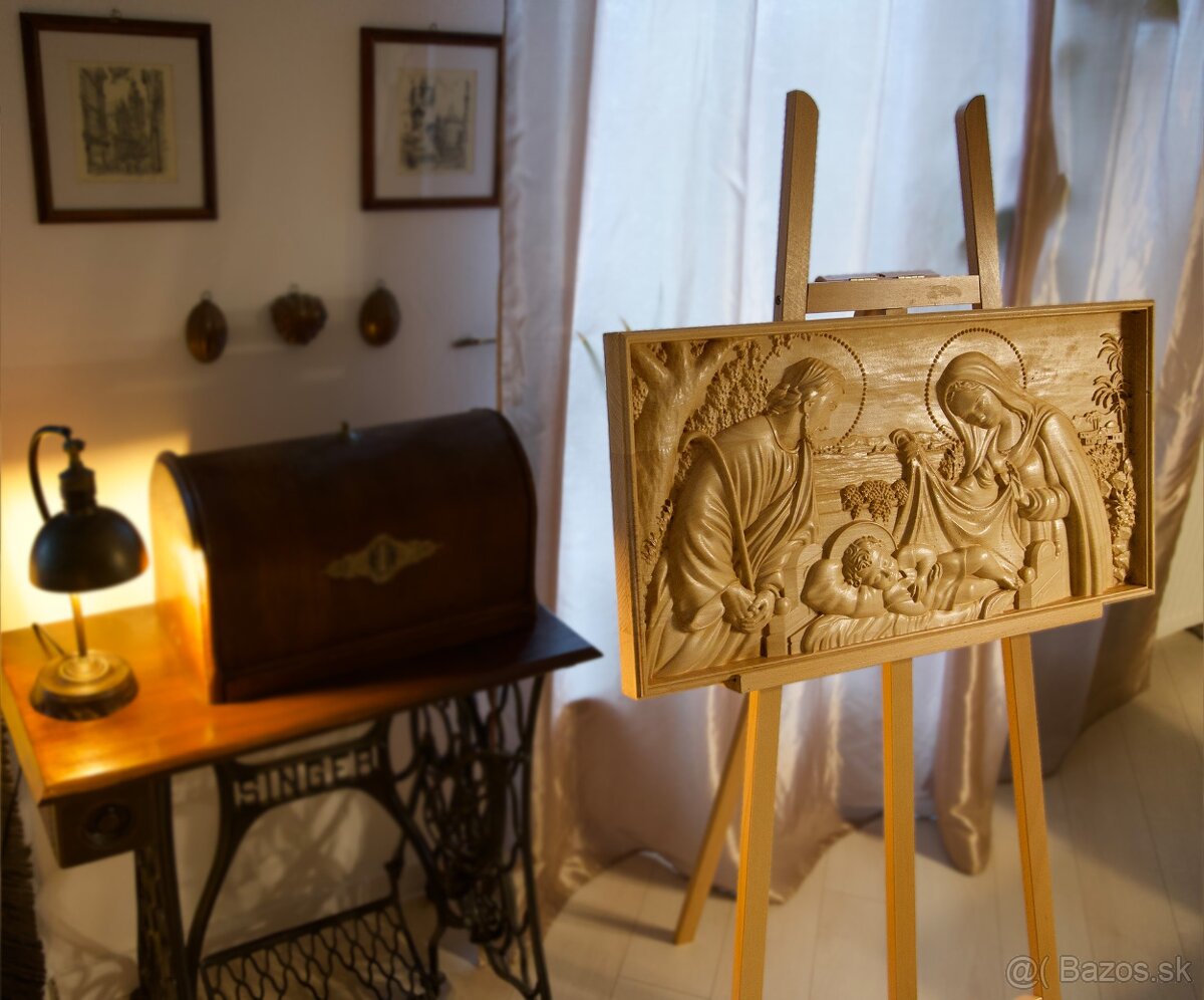 Drevorezba Svätá rodina - Ježiško - 2