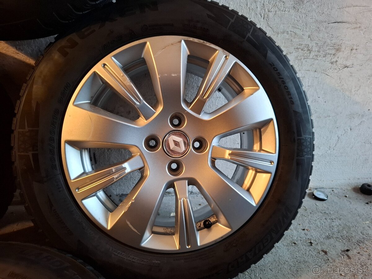 Alu 4x100 r16 zimné pneumatiky 205/60 r16 Renault Dacia - 2