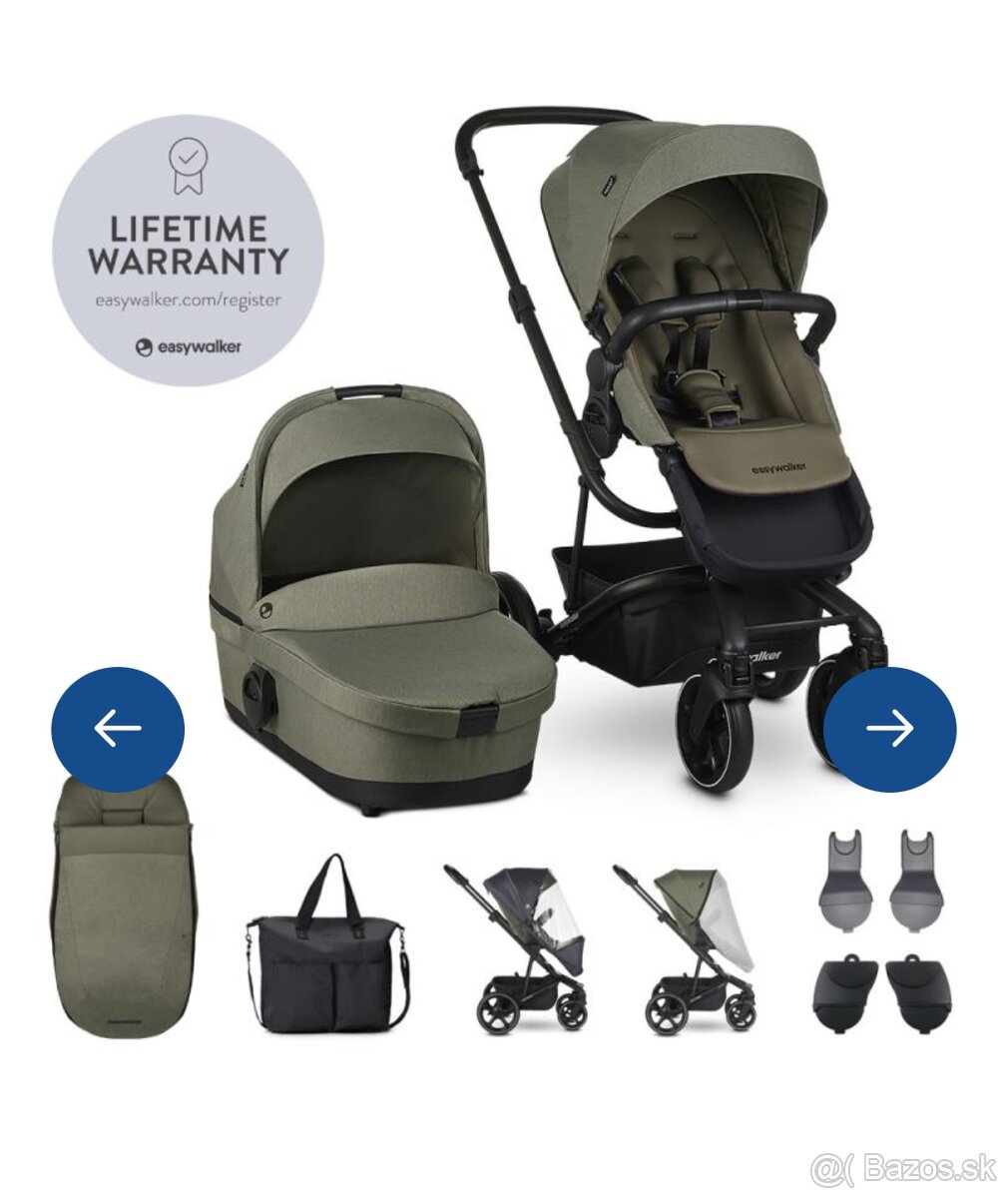 EASYWALKER Set XXL kočík kombinovaný Harvey3 Sage Green s pr - 2