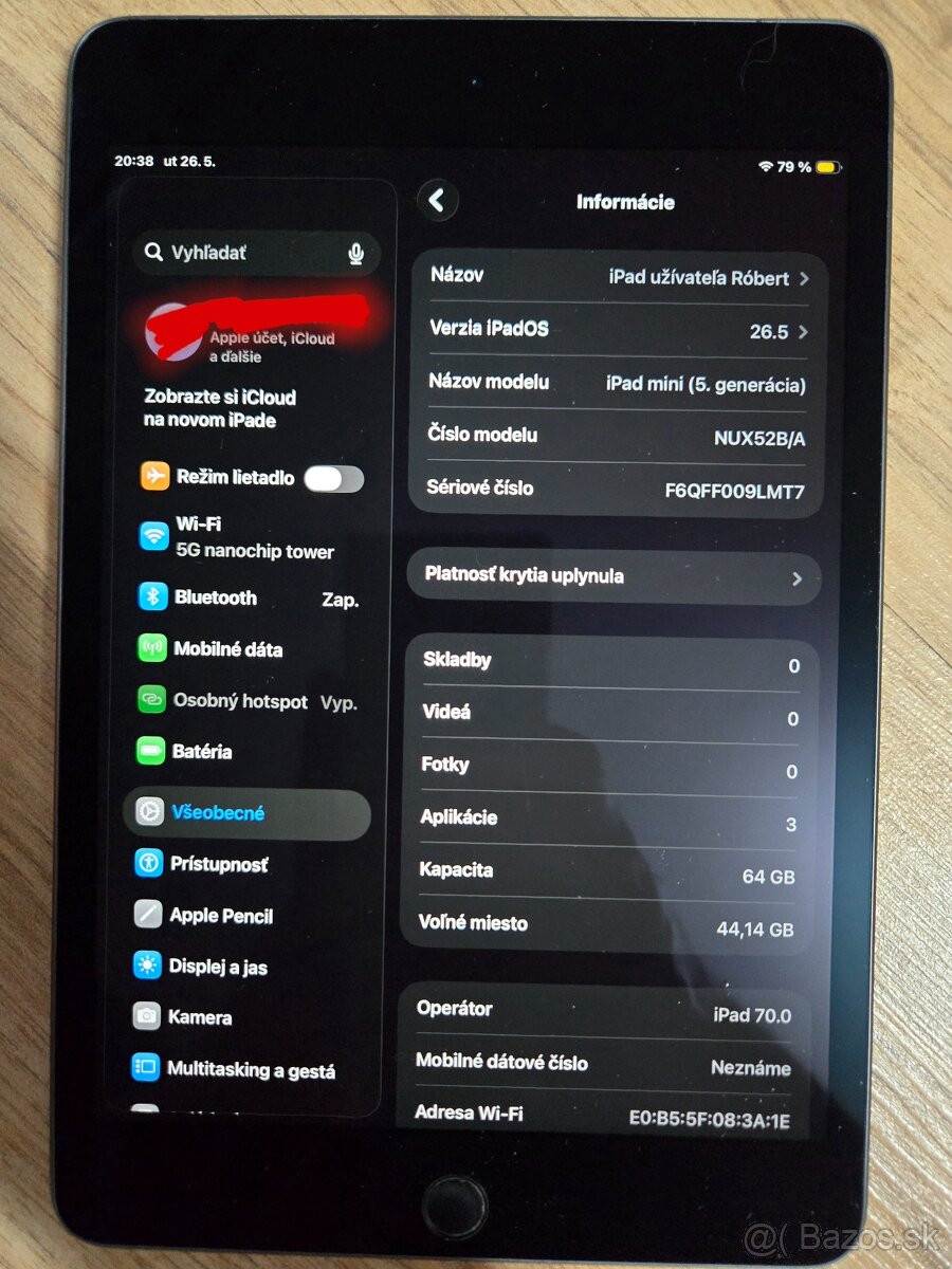 Predám iPad mini 64 GB cellular 5. generácie - 2