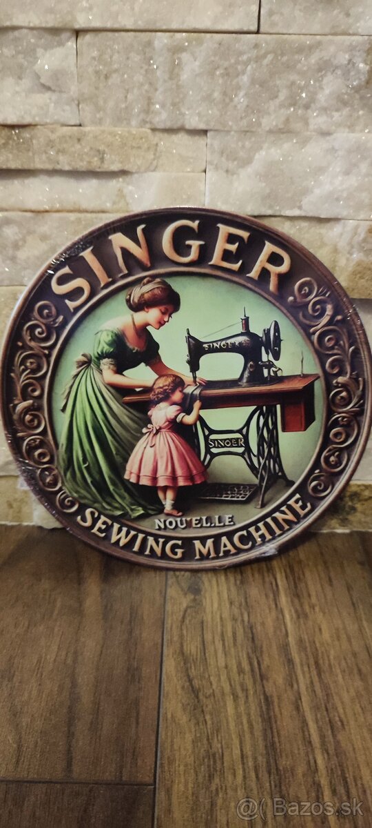 Plechová tabuľa Singer šijací stroj - 2