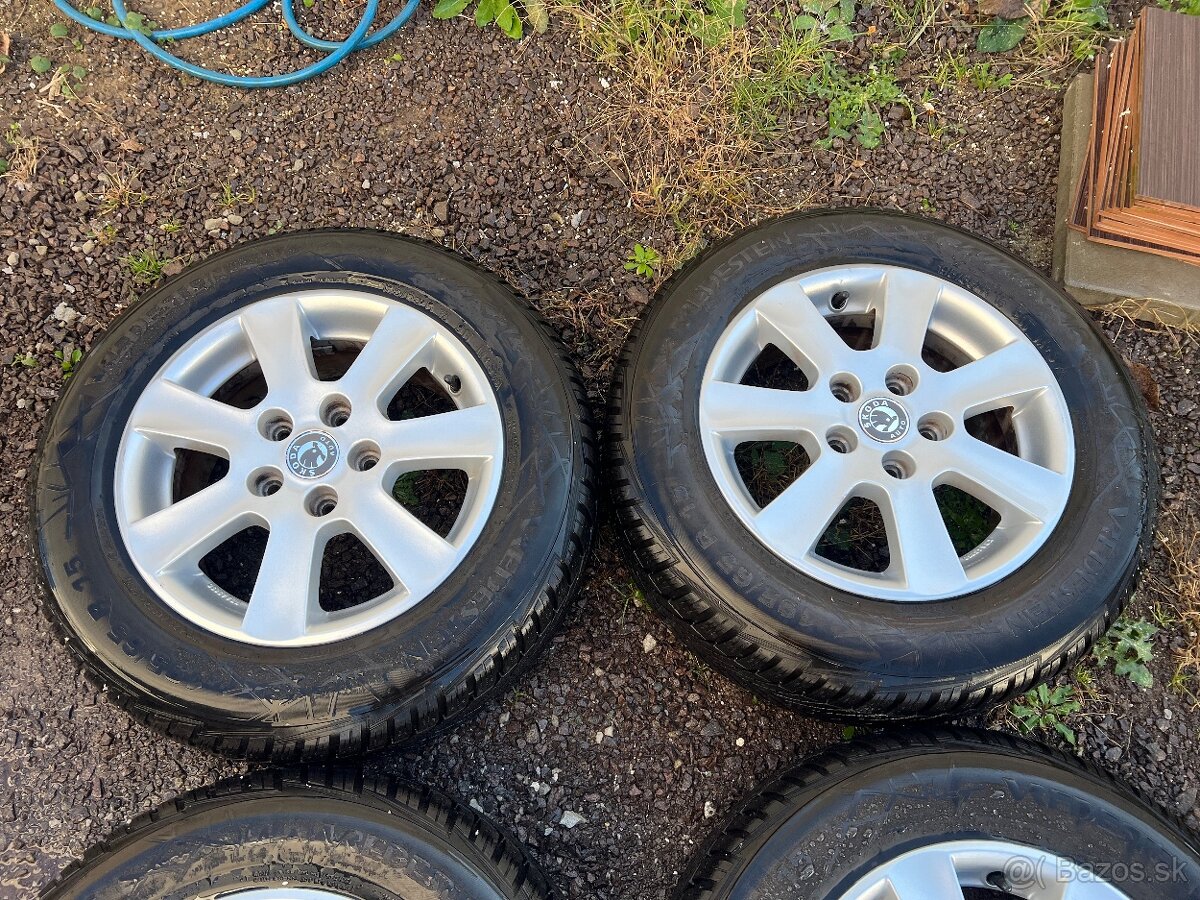 Predám elektróny 5x112 R15 so zimnými pneu 195/65 R15 - 2