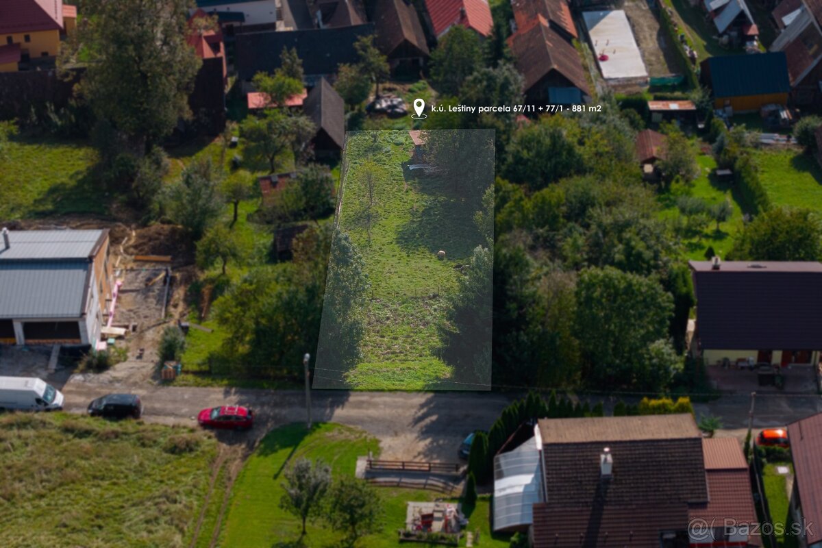 Na predaj stavebný pozemok 881 m² – Leštiny, okres Dolný Kub - 2