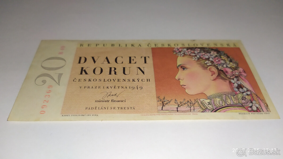 20 Kčs 1949 neperforovaná - 2