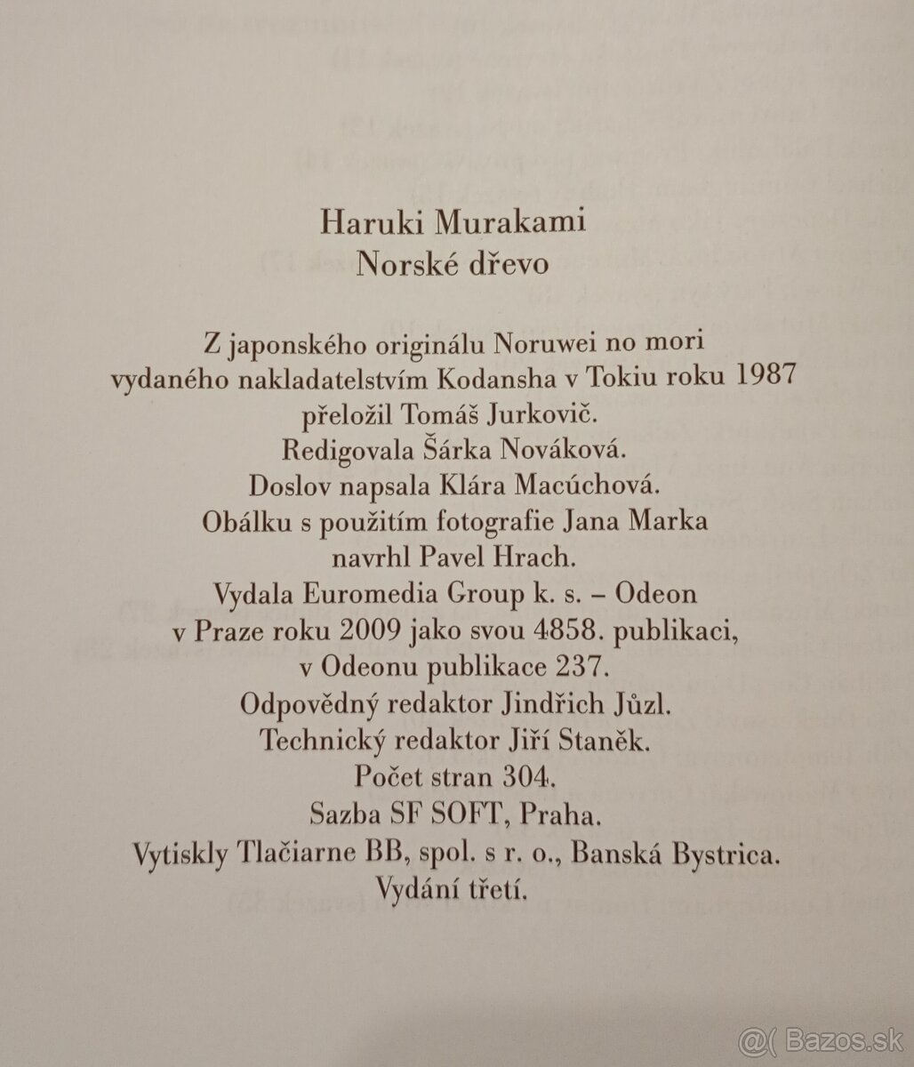 Haruki Murakami - Norské dřevo - 2