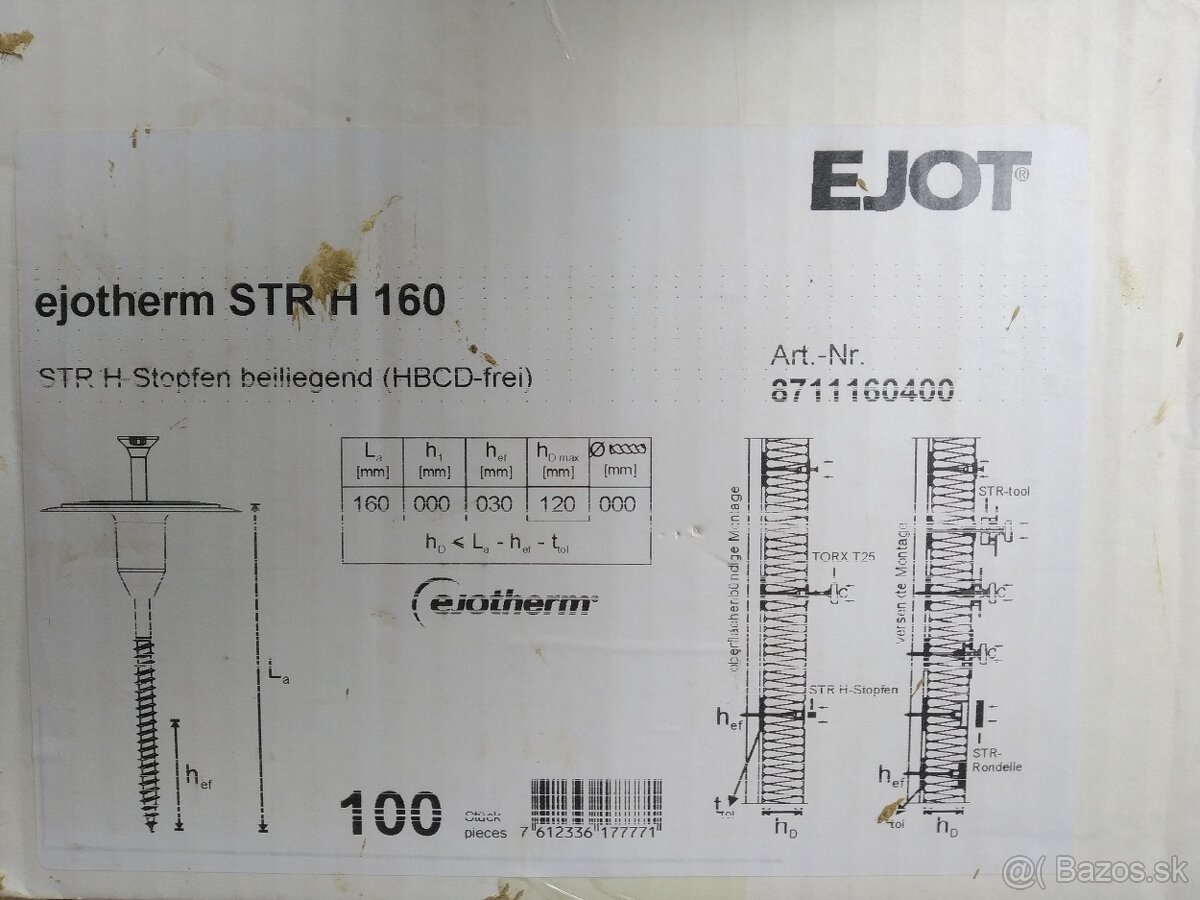 Kotviace skrutky Ejotherm STR H 160 - 2