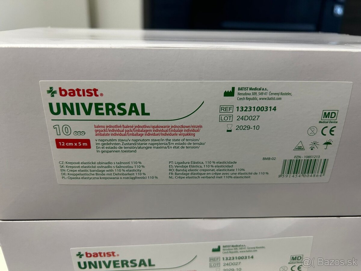 Obinadlo elastické Universal 12cmx5m Batist - 2