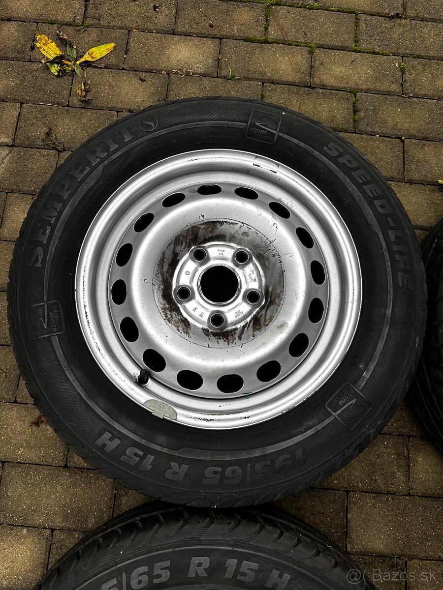 Predám disky 5x112 + letne pneu semperit 195/65 R15 - 2