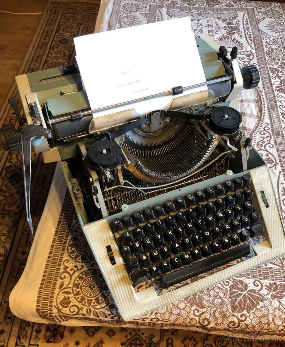 Vintage písací stroj Optima (azbuka) – plne funkčný @Stupava - 2