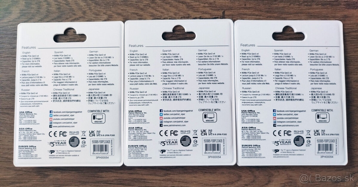 SSD Patriot P300 M.2 NVMe - 512GB - 2