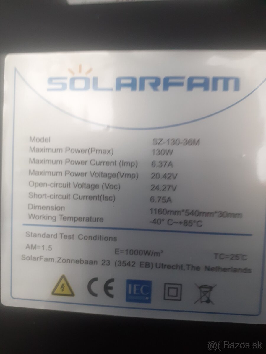 Solárny panel 130w z regulátorom. - 2