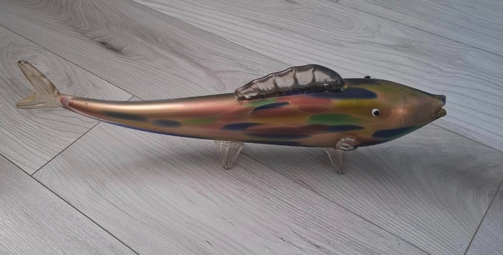 Sklenená ryba, dĺžka 52 cm. - 2
