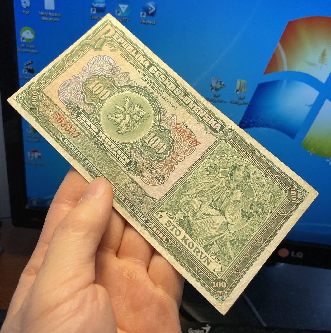 Staré bankovky První republika 100 korun 1920, velmi vzácná - 2