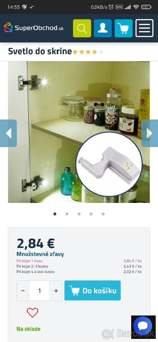 Automatické LED osvetlenie na pánty do skrine - 2