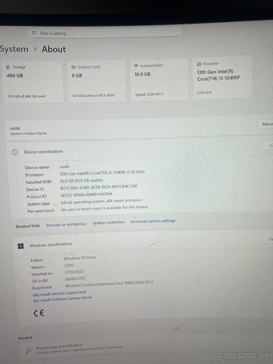 Predam/vymenim herny pc+monitor | RTX 4060 |I5-12400f | - 2