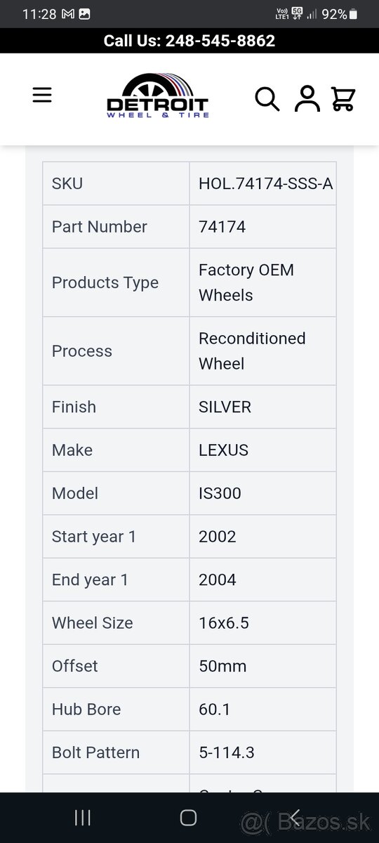 Lexus IS300 IS200 6,5J R16 ET50 - 2