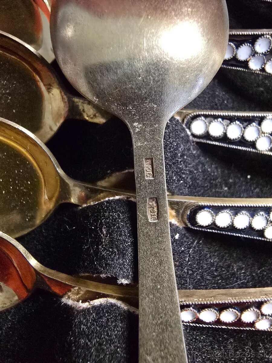 Strieborné lyžičky 6ks 916/1000 - 2