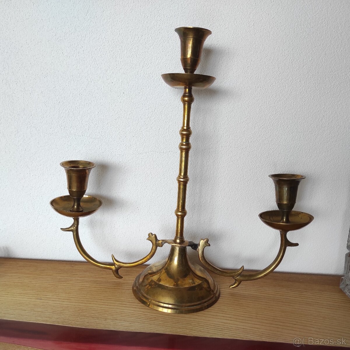 Starý svietnik mosadz - 2