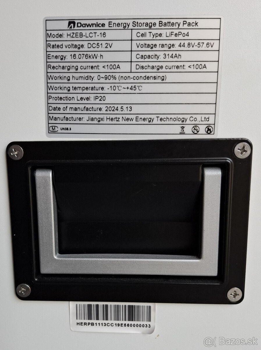 Nízkonapäťová batéria Dawnice Lifepo4 16kWh 314Ah - 2