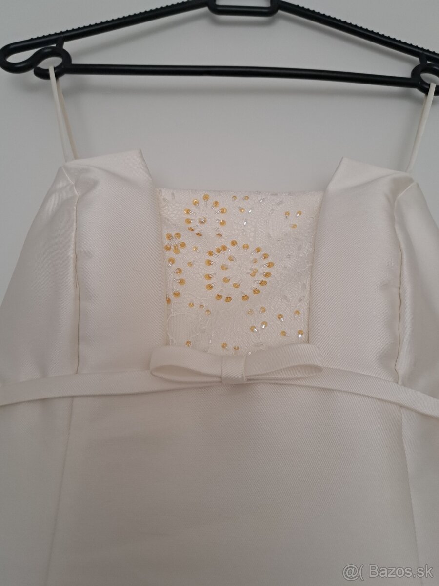 Romantické šaty s vlečkou veľ.34-36 - 2