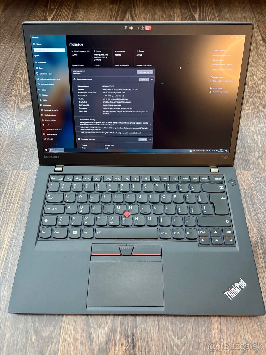Notebook Lenovo ThinkPad T460S s prislusenstvom - 2
